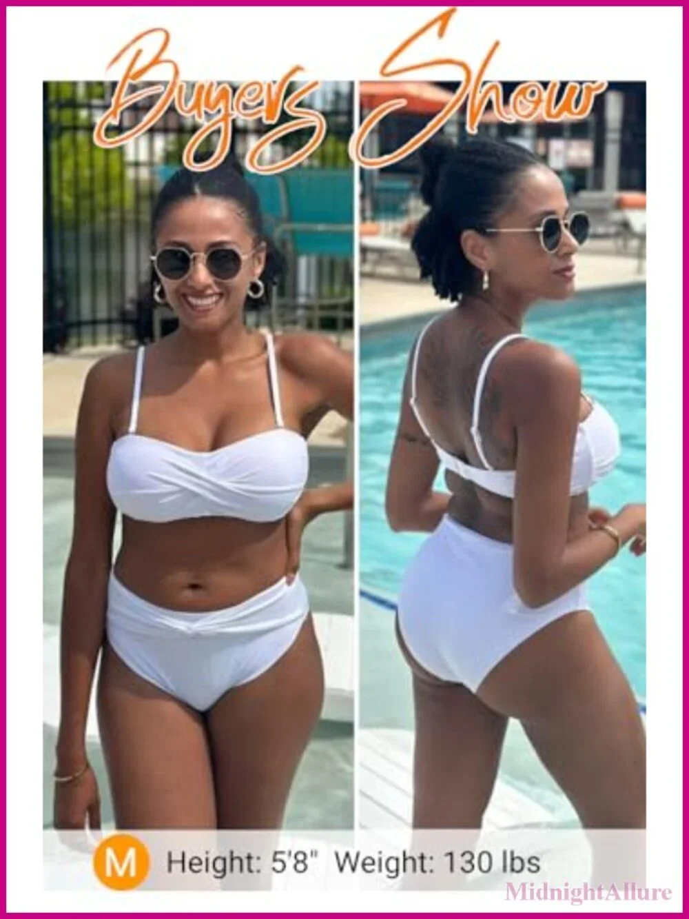 Women's High Waisted Bandeau Bikini Set Two Piece Swimsuit Push Up Strapless